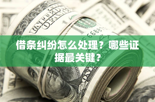 济南借条纠纷怎么处理？哪些证据最关键？